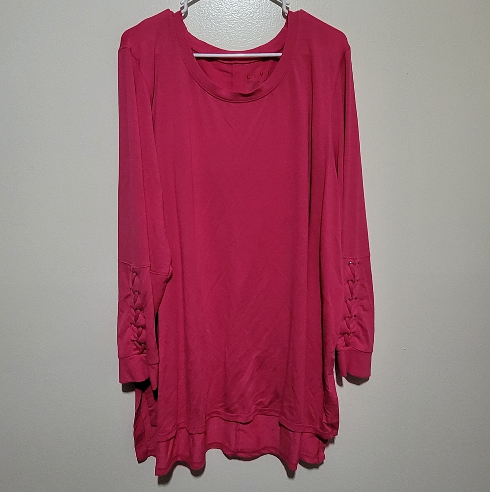 Livi Women's Pink Long Sleeve‎ Tunic Top